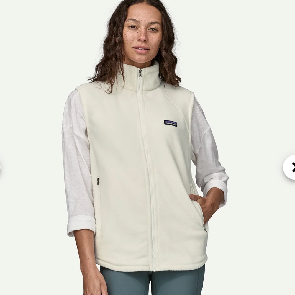 Women's Classic Microdini Fleece Vest, birch white, NWOT, XL